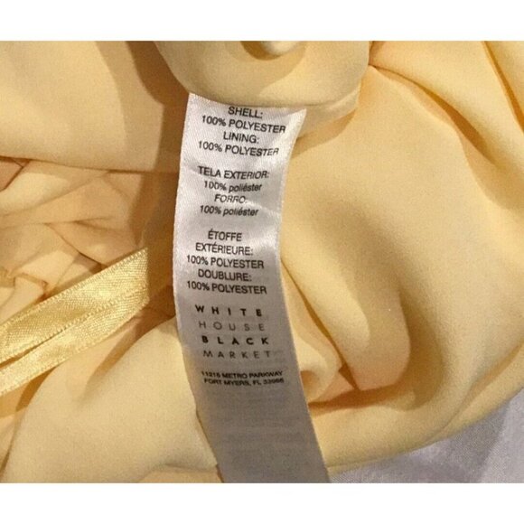 White House Black Market Women's Soft Yellow Smocked Dress Long Sleeve Size 8 - Picture 4 of 6